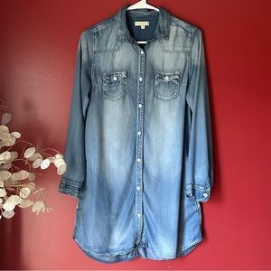 Long sleeve blue jean dress